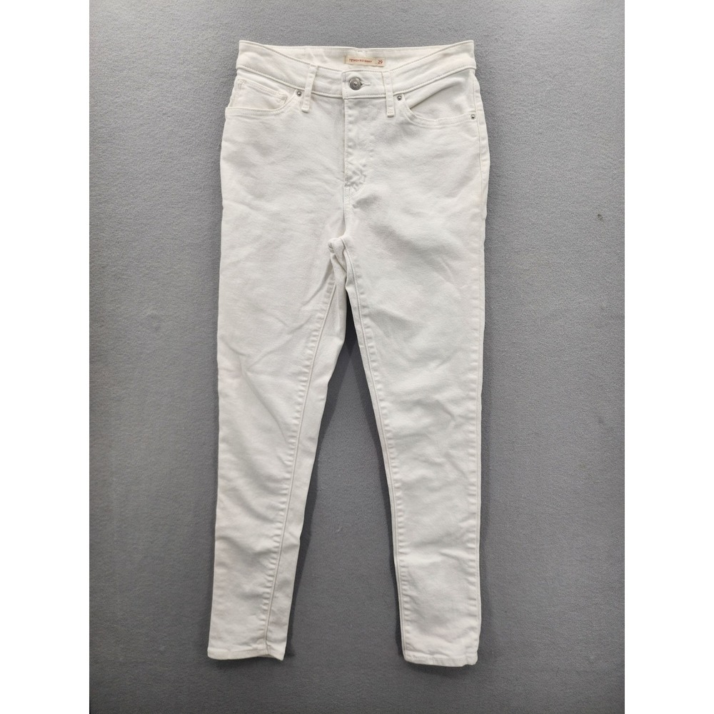 Levis 721 High Rise Skinny Jeans White Denim Womens Size 29 Stretch Slim Fit
